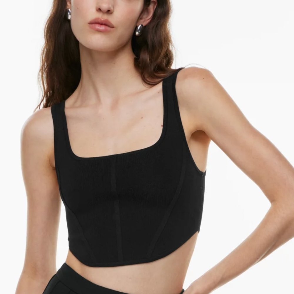 Aritzia, Babaton, Sculpt Knit Bustier Tank, Black